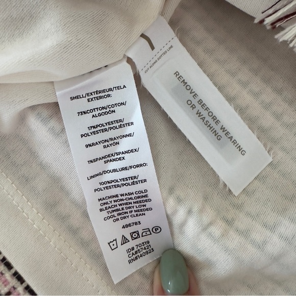 LOFT Dress Sleeveless Dress Fringe Hem Woven Pink Black Size 6 - Picture 8 of 14